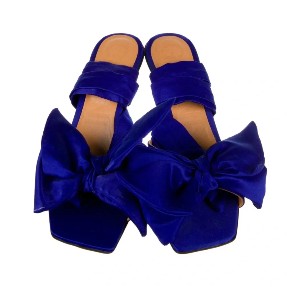 Ganni Bow Ankle Tie Sandal